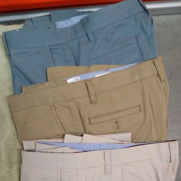 Lot of  (3) Nautica Mens Beacon Chino Pants Stretch Flat Front Tailored Fit - Picture 1 of 2